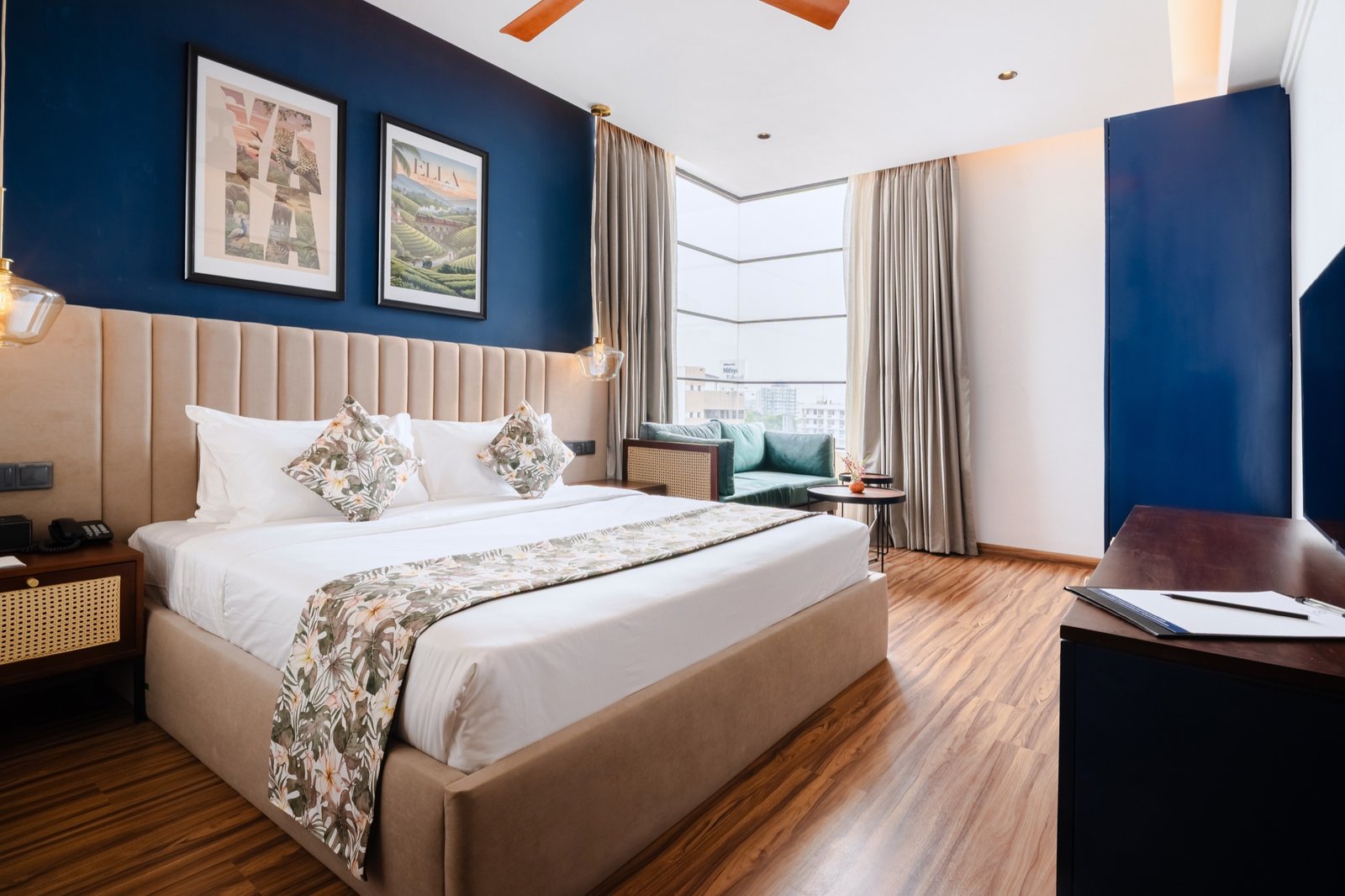 Wide view of an MK Colombo king room