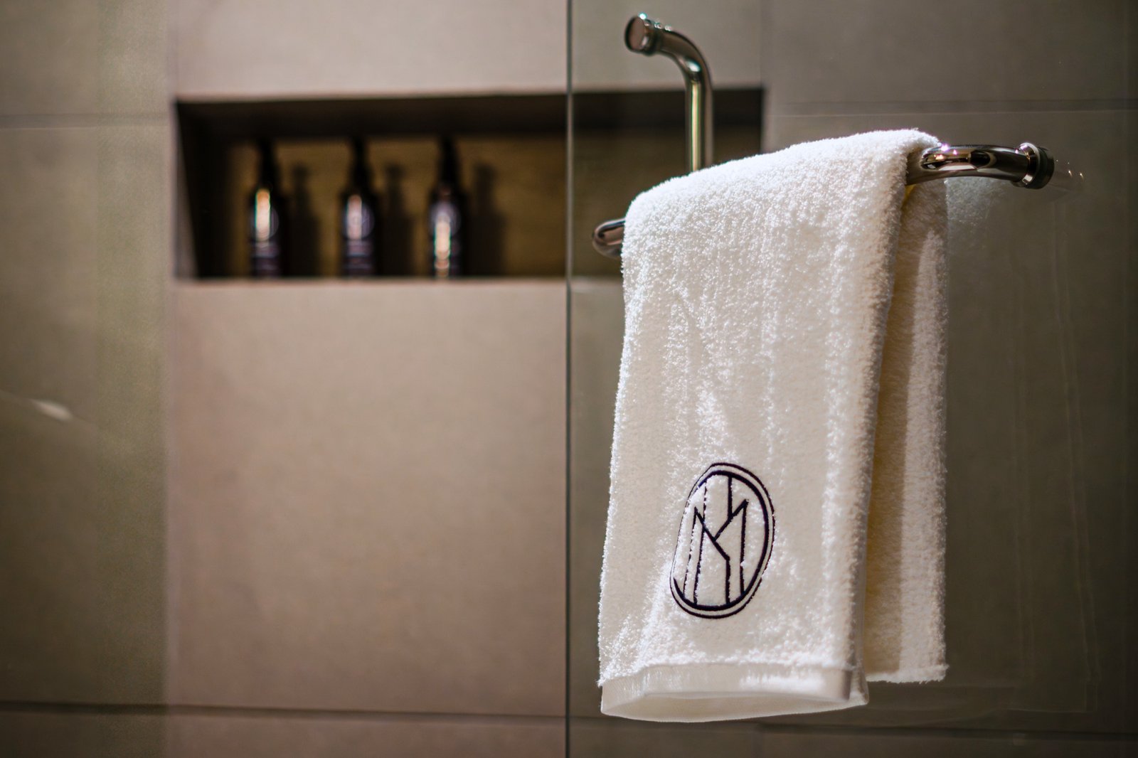 Fresh MK Colombo towel in the shower
