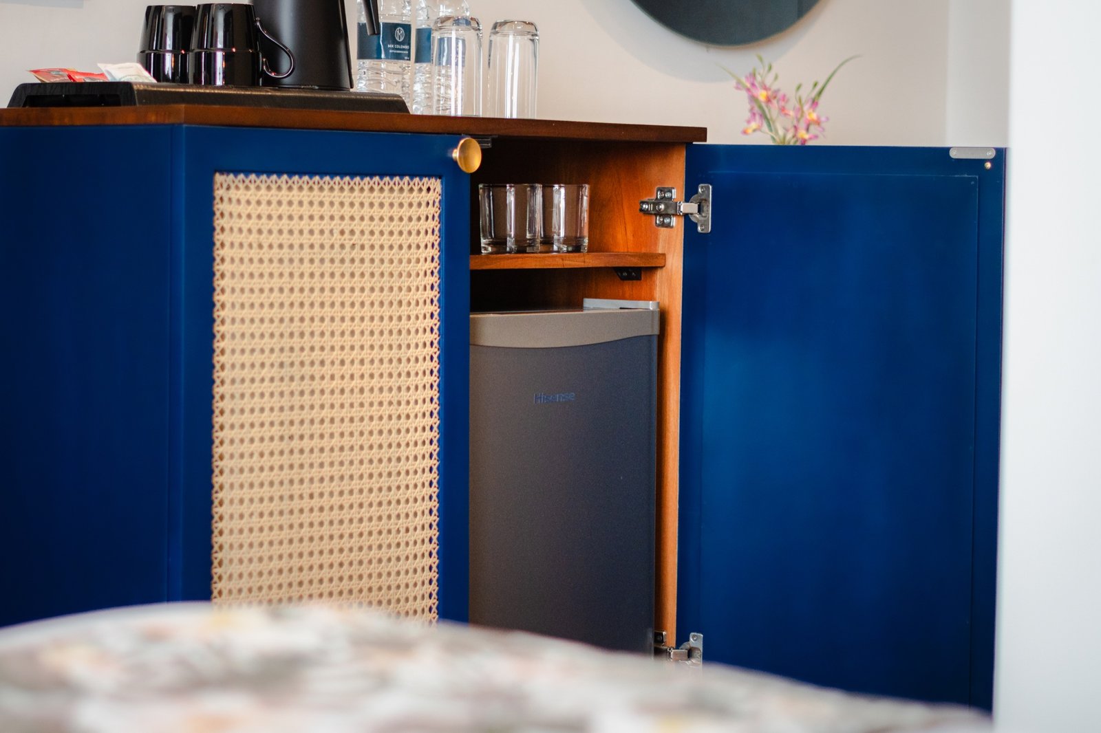 Minibar inside the in-room cabinet